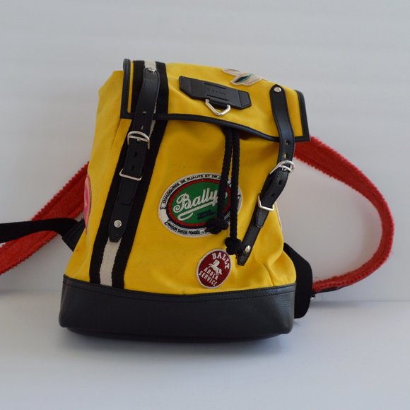 BALLY YELLOW BACKPACK CANVAS AND LEATHER AUTHENTIC AND BEAUTIFUL main image 7